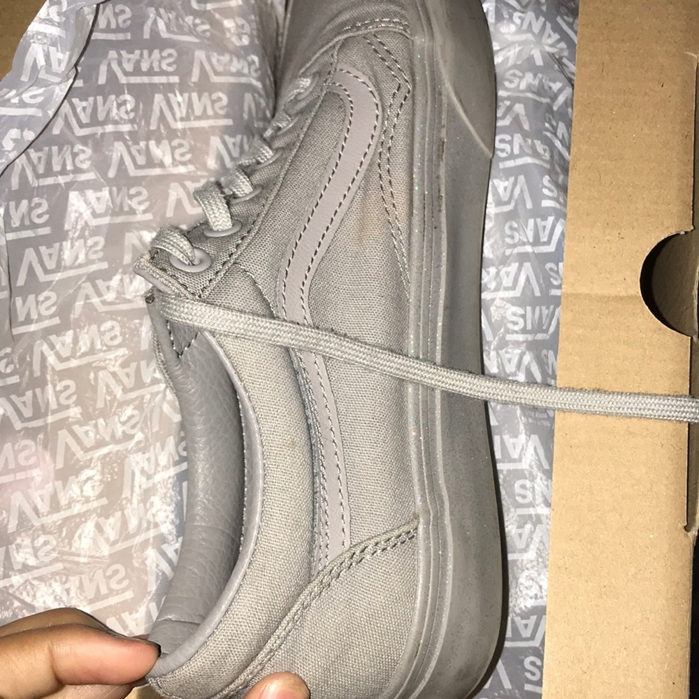 Grey sparkle vans